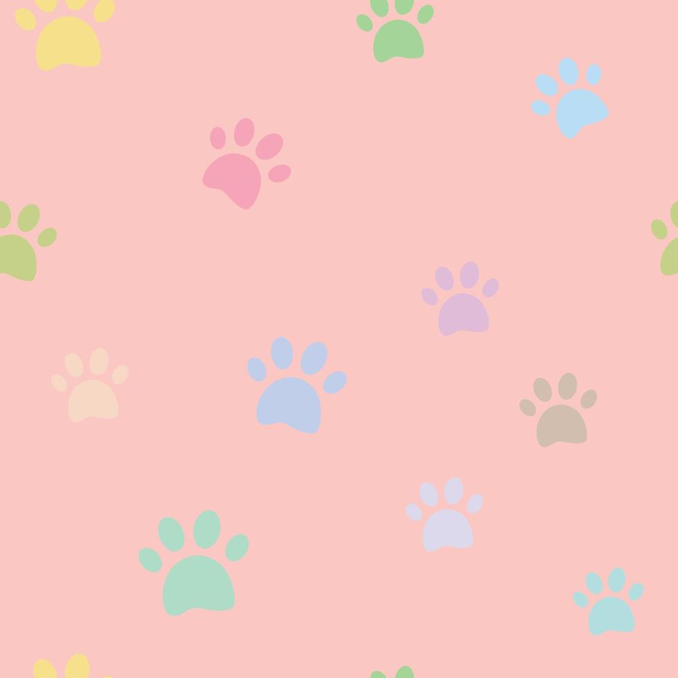 mignon chaton pastel pow pattern design sans couture. modèle sans couture de vecteur pastel. conception graphique pour la décoration, papier peint, tissu et etc. illustration vectorielle.