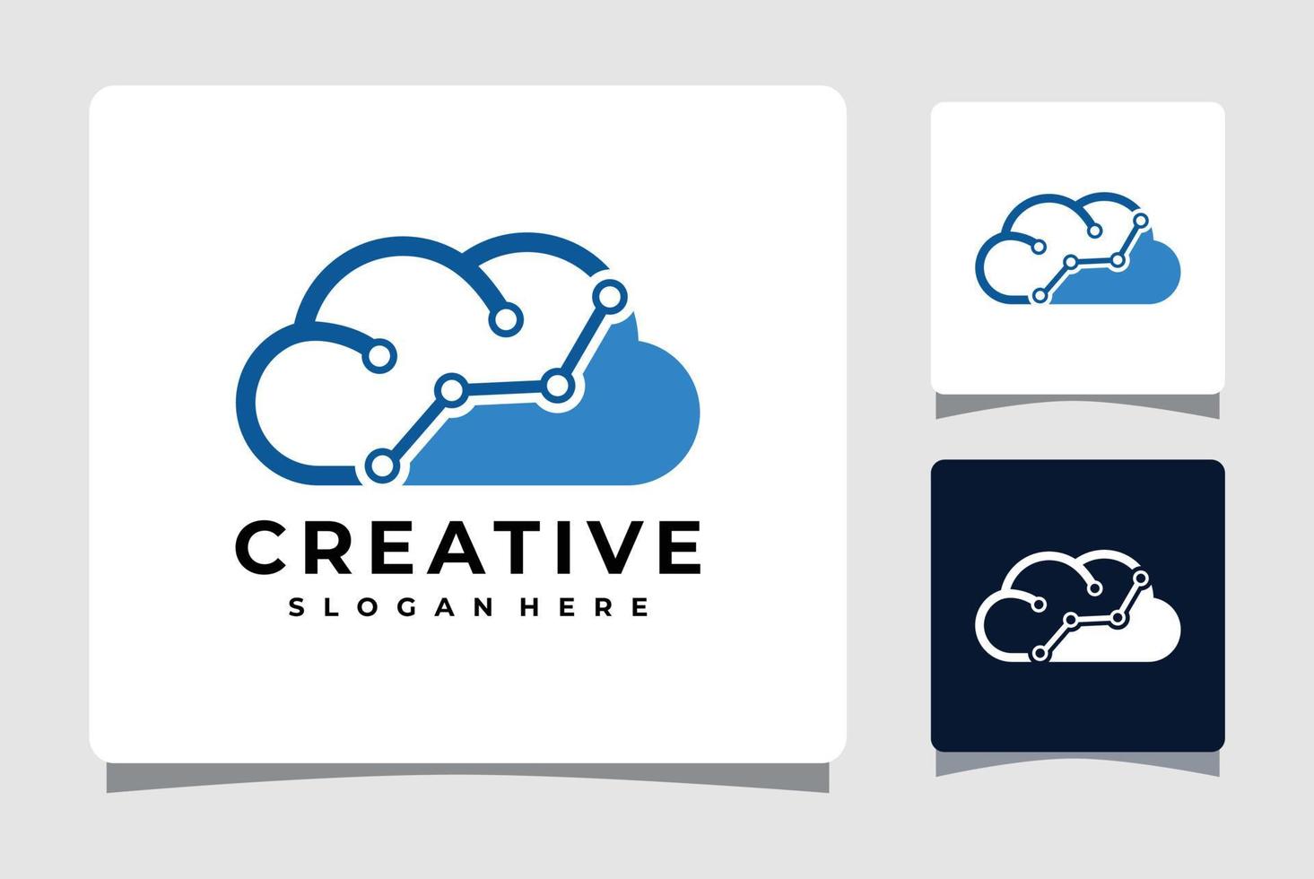 inspiration de conception de modèle de logo de technologie cloud vecteur