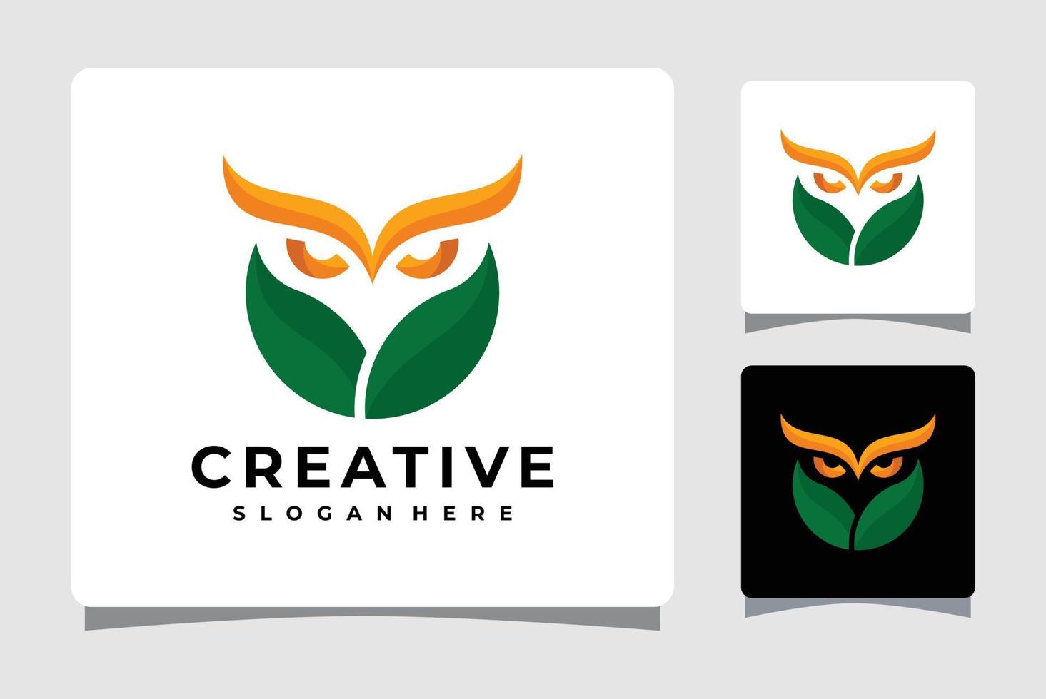 inspiration de conception de modèle de logo chouette feuille vecteur