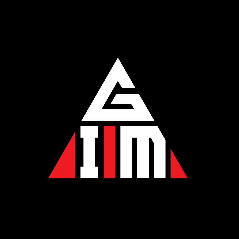 création de logo de lettre triangle gim avec forme de triangle. monogramme de conception de logo triangle gim. modèle de logo vectoriel triangle gim avec couleur rouge. gim logo triangulaire logo simple, élégant et luxueux.