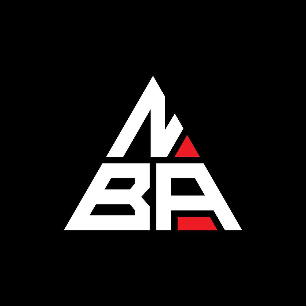 création de logo de lettre triangle nba avec forme de triangle. monogramme de conception de logo triangle nba. modèle de logo vectoriel triangle nba avec couleur rouge. logo triangulaire nba logo simple, élégant et luxueux.