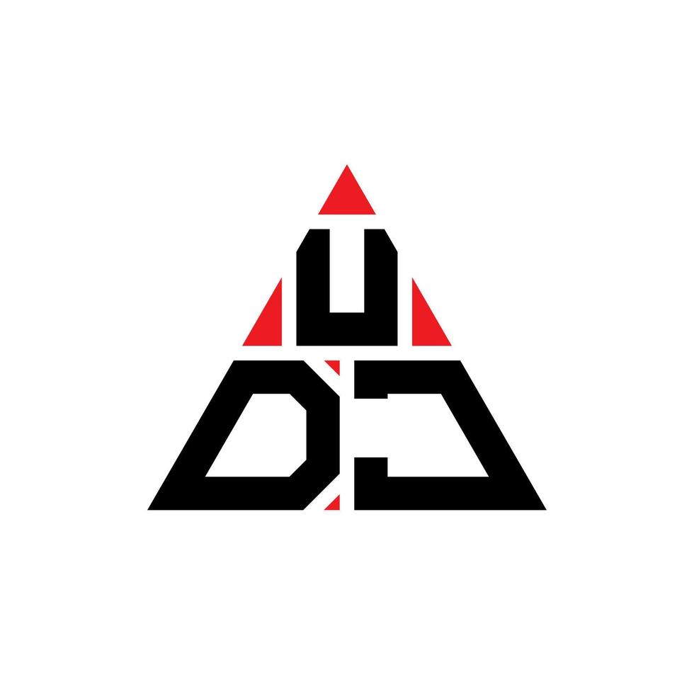création de logo de lettre triangle udj avec forme de triangle. monogramme de conception de logo triangle udj. modèle de logo vectoriel triangle udj avec couleur rouge. logo triangulaire udj logo simple, élégant et luxueux.
