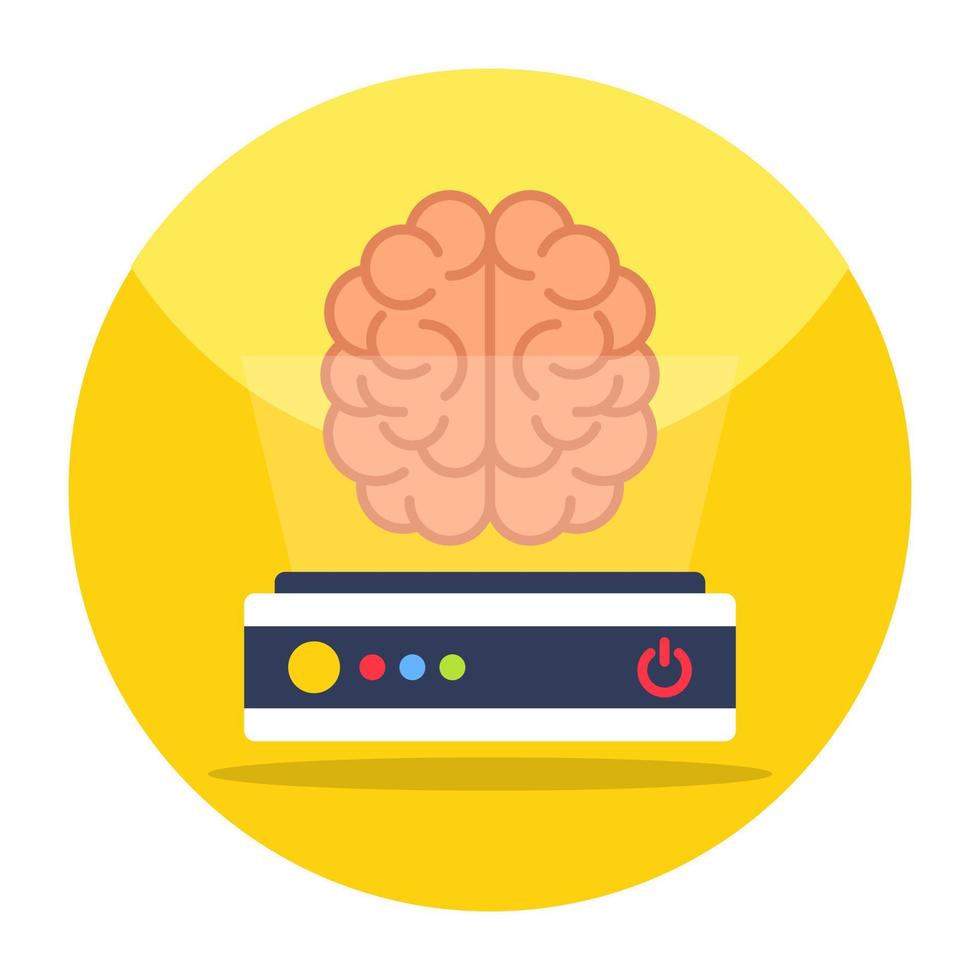 icône du design plat du cerveau vecteur