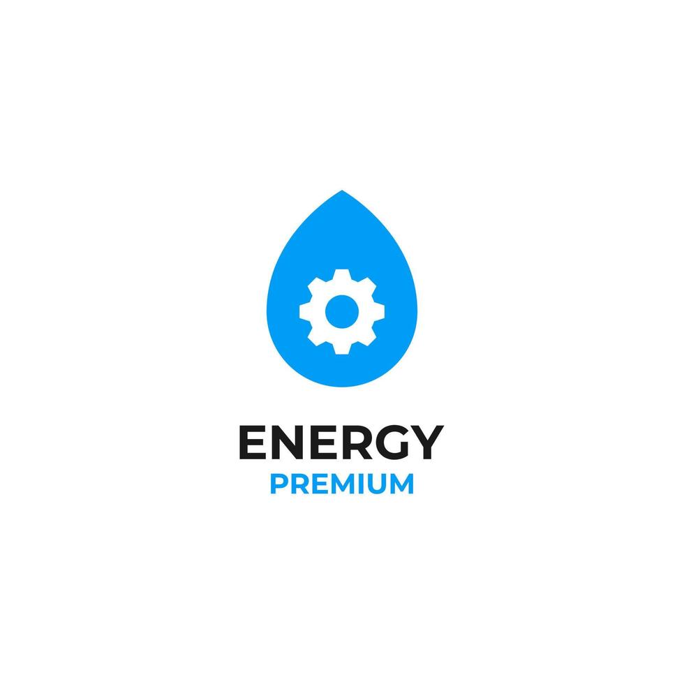 goutte plate huile engrenage énergie logo vecteur icône illustration idée