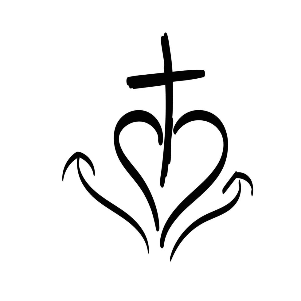 art chrétien. symbole chrétien à imprimer ou à utiliser comme affiche, carte, tatouage de prospectus ou t-shirt vecteur