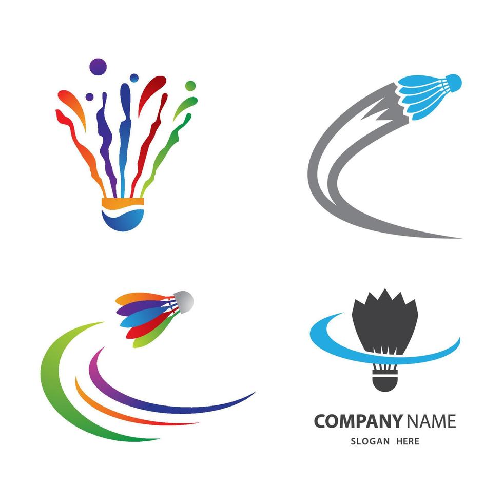 illustration d'images de logo de badminton vecteur