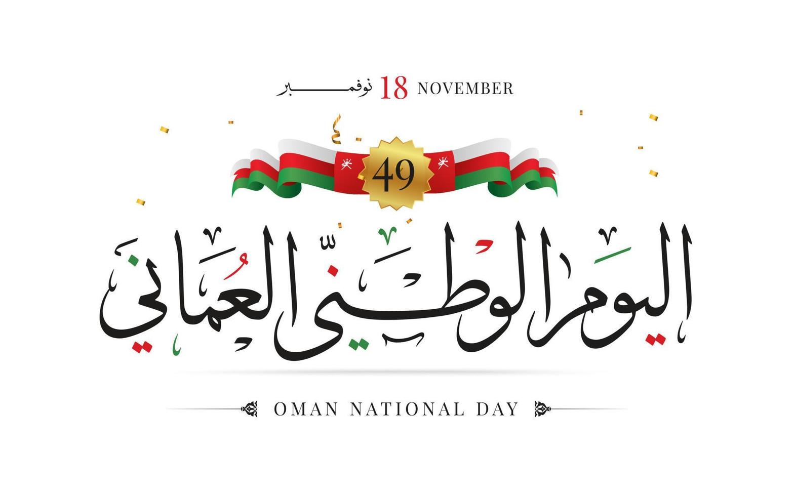 sultanat d'oman fête nationale 18 novembre illustration vectorielle vecteur