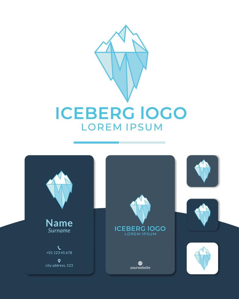 conception de logo illustration vectorielle de ligne géométrique iceberg. pour les activités extérieures vecteur