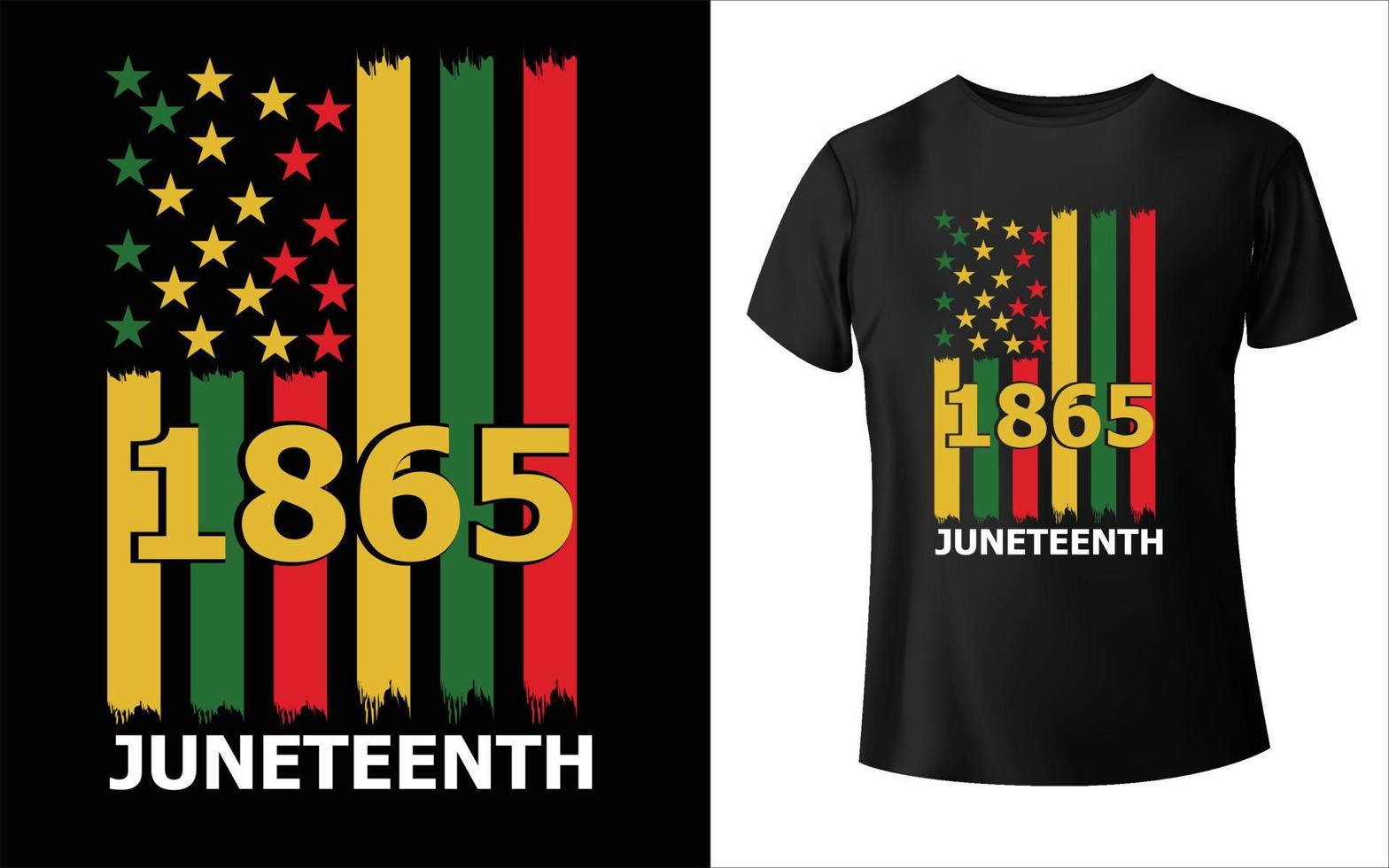 conception de t-shirt juneteenth day, conception de t-shirt juneteenth1865 aujourd'hui le 19 juin le jour où nous célébrons le t-shirt vecteur