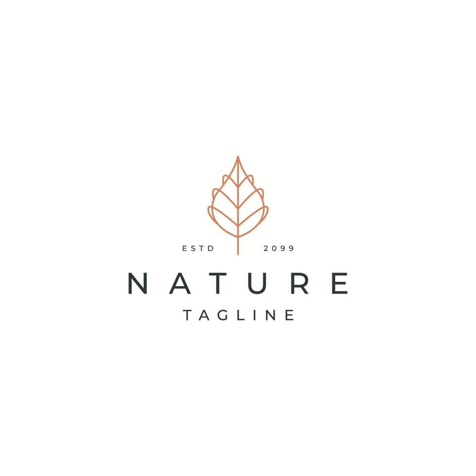 feuille de luxe nature logo icône modèle de conception vecteur plat