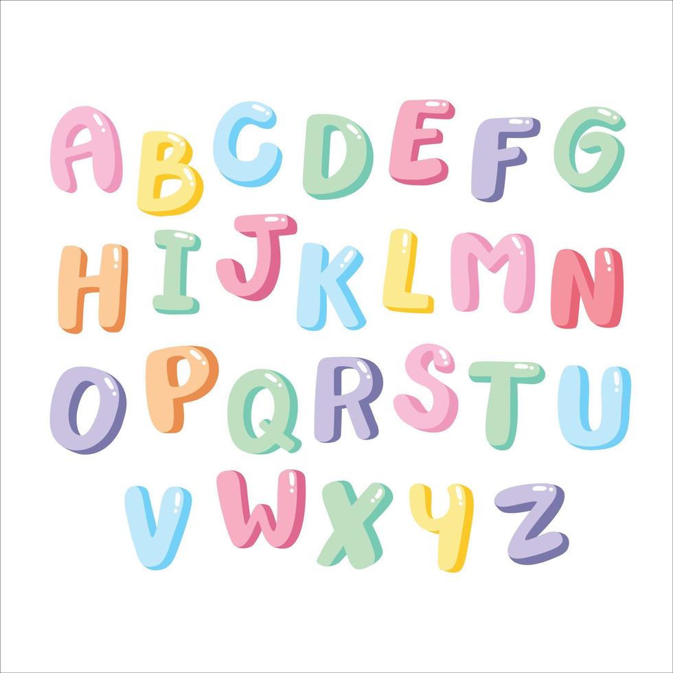 lettre de l'alphabet anglais mignon dessiné à la main pour la décoration de carte de voeux, lettres de doodle, illustration vectorielle vecteur