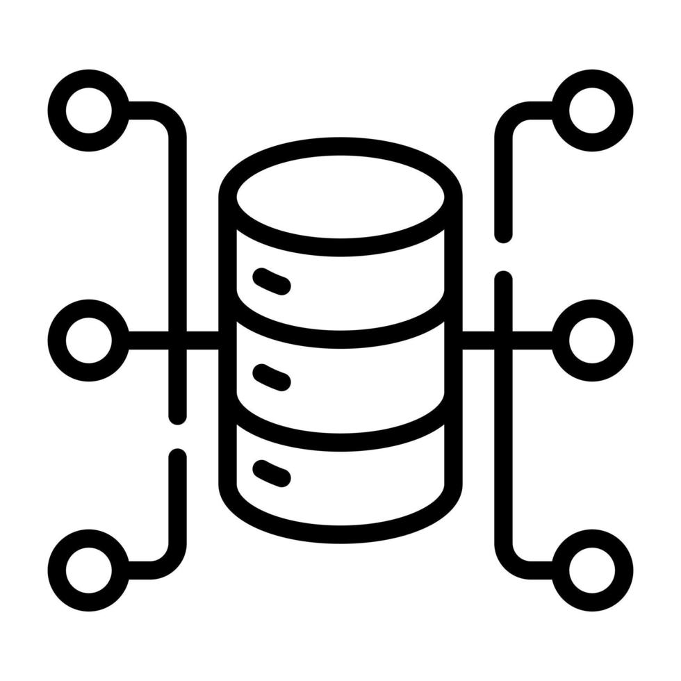 conception d'icônes linéaires premium du réseau de serveurs vecteur