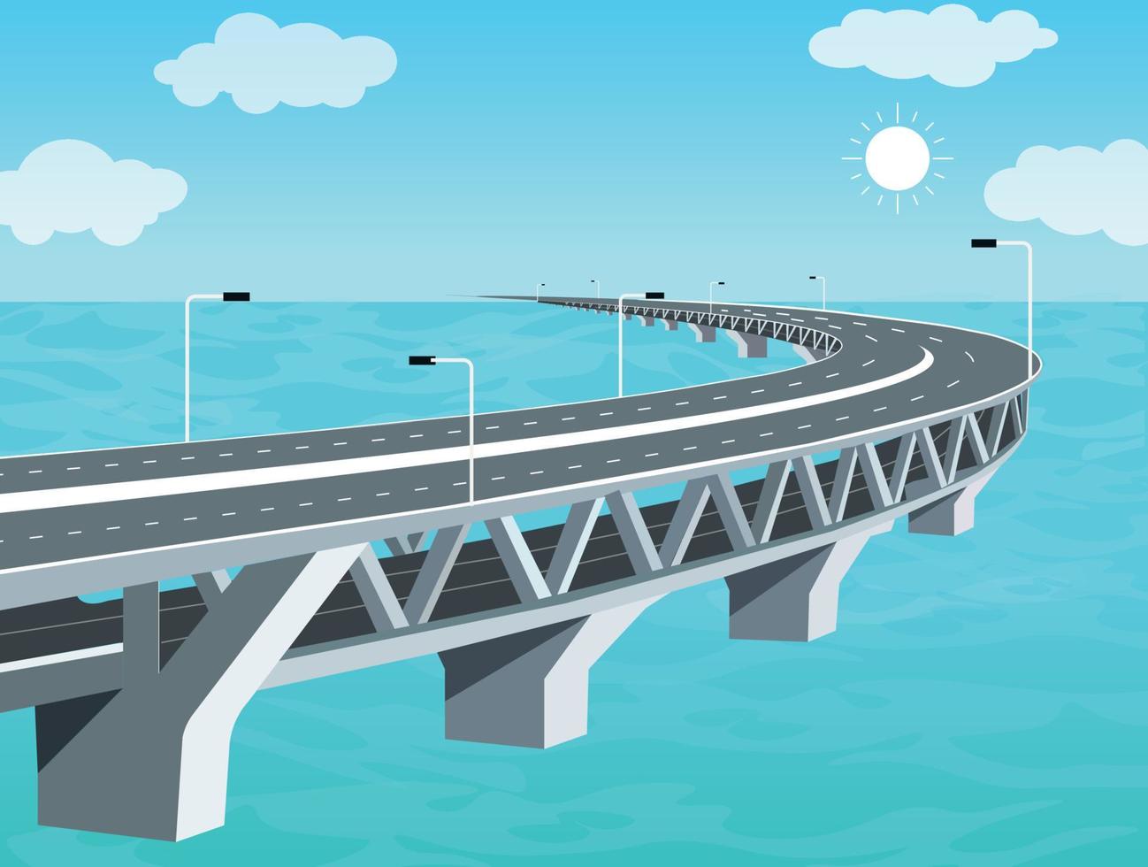 illustration du pont padma du bangladesh vecteur
