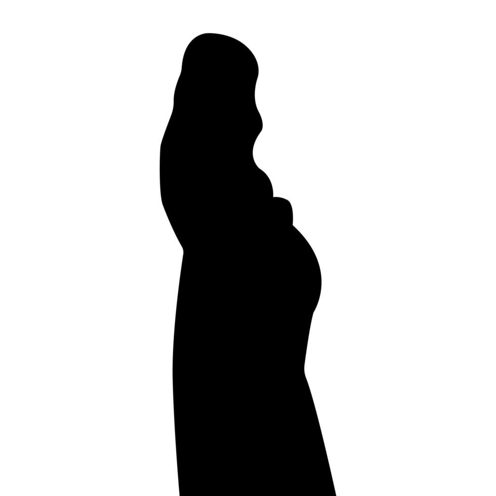 silhouette d'une femme enceinte. la future mère serre son ventre. illustration vectorielle isolée sur fond blanc vecteur