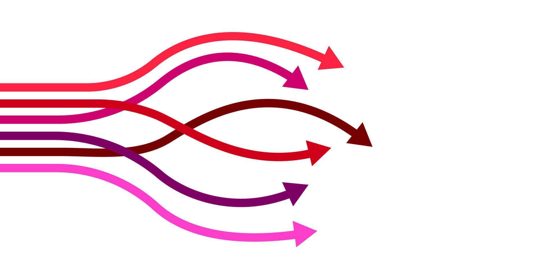 arrière-plan vectoriel abstrait de flèches de couleurs différentes. illustration vectorielle sur fond blanc