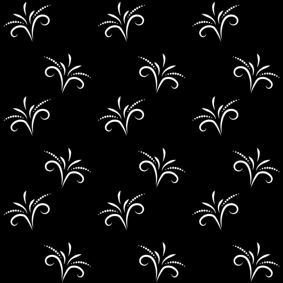 fond floral noir et blanc abstrait sans soudure. conception pour tissu, papier d'emballage, vêtements, papier peint, emballage. illustration vectorielle vecteur