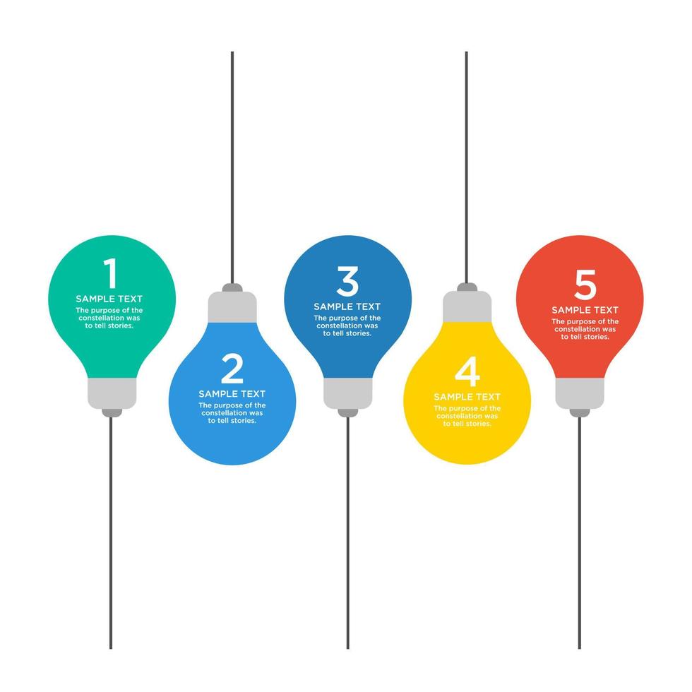 conception de modèle de vecteur infographie lumière ampoule plate