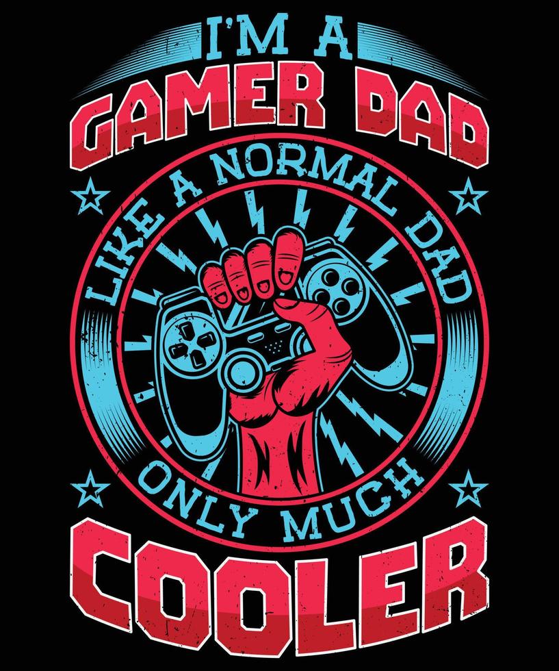 conception de t-shirt de jeu gamer papa vecteur