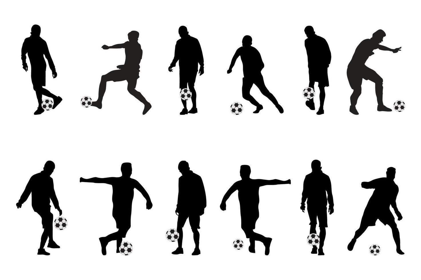 ensemble de football, joueurs de football, football, football, silhouette de joueurs vecteur