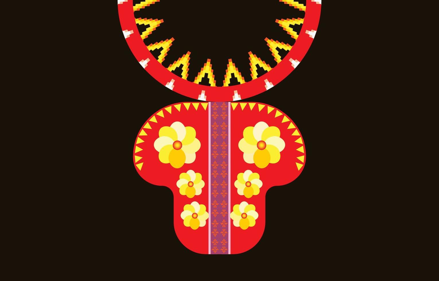 collier géométrique ethnique motif oriental traditionnel .fleur broderie design pour la mode women.background, papier peint, vêtements et emballage. vecteur