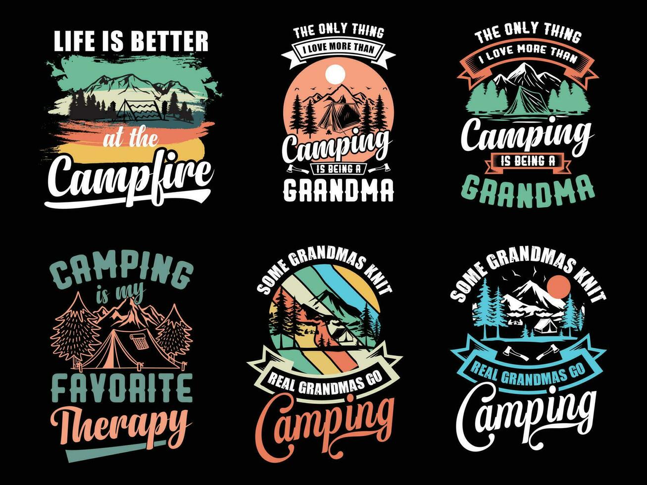 conception de t-shirt de camping téléchargement gratuit vecteur