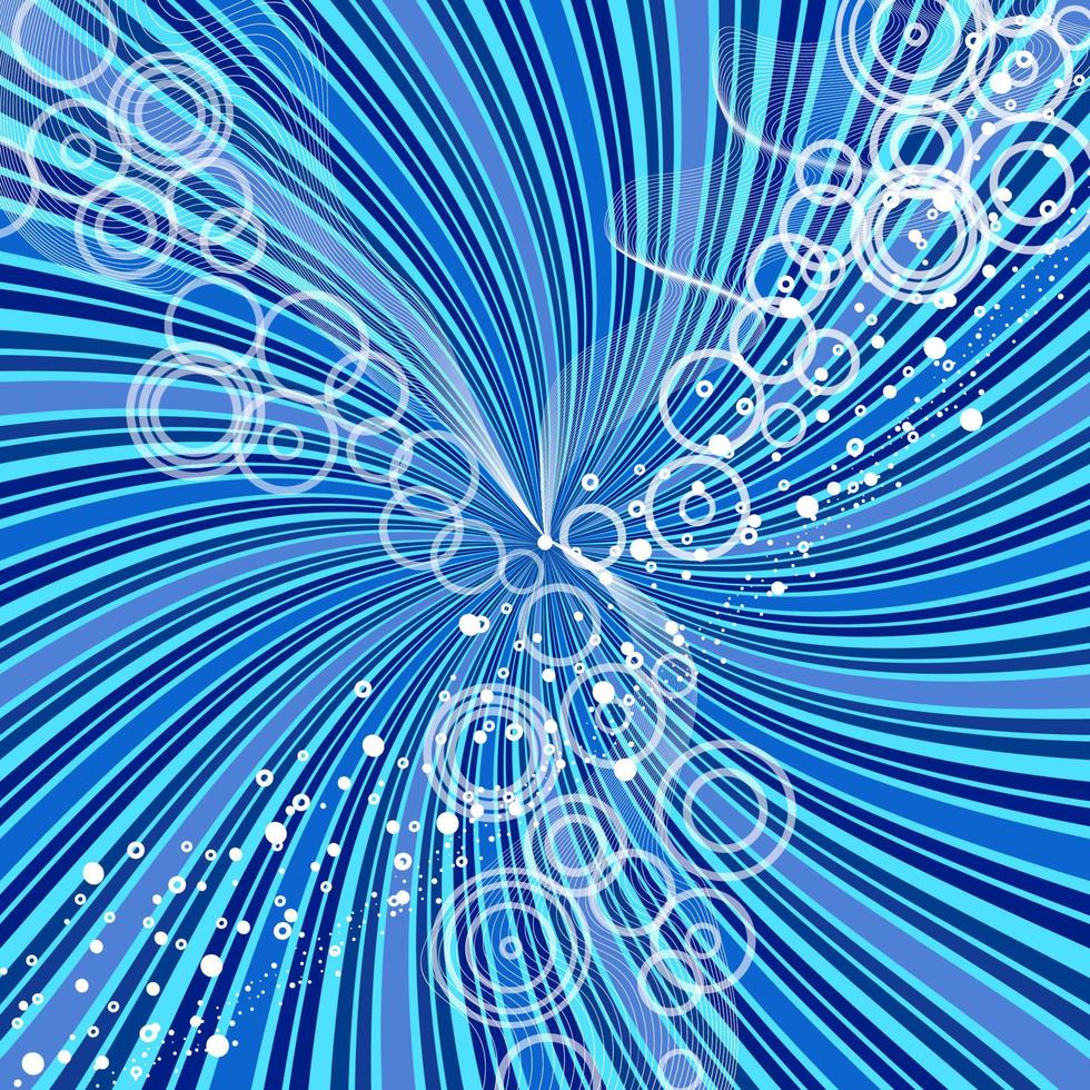 rayons motif rayé bleu avec des lignes et des cercles blancs. fond d'écran abstrait, illustration festive lumineuse de vecteur. vecteur
