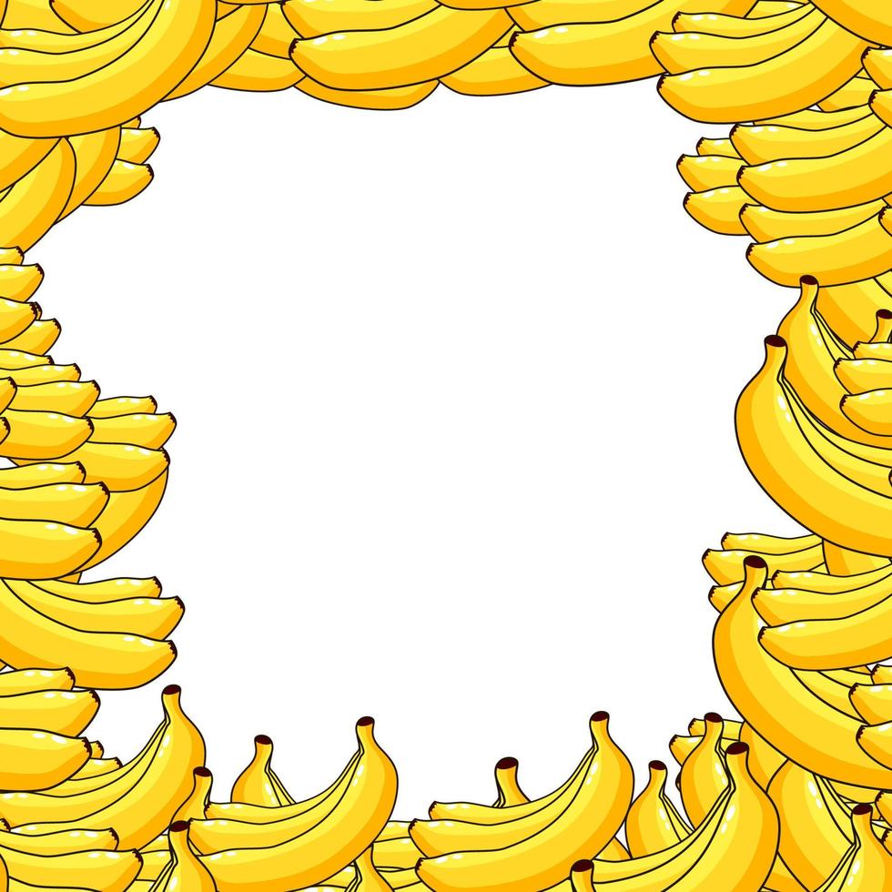 cadre de fruits. motif, bananes. illustration vectorielle. vecteur
