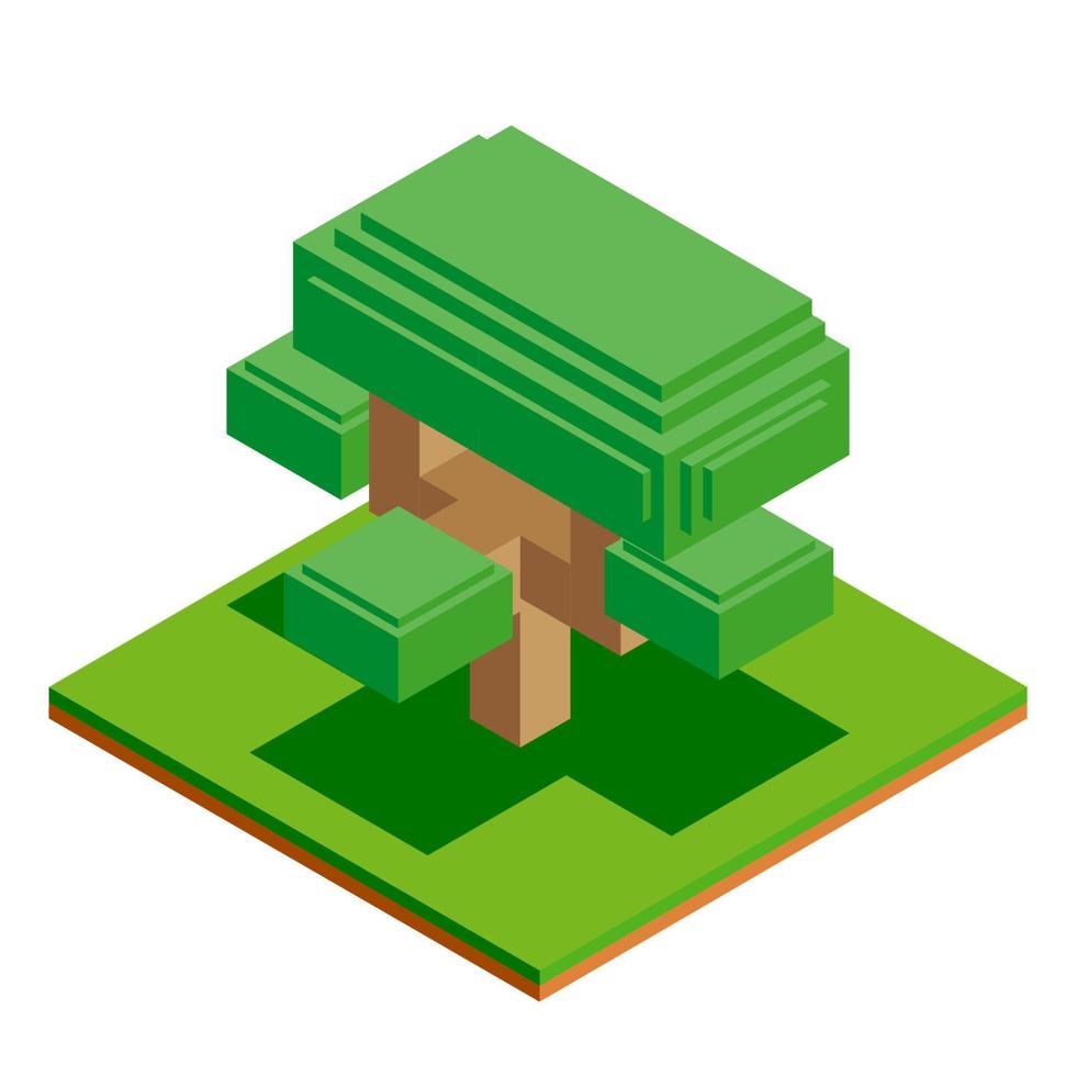 icône d'arbre vectoriel isométrique pour la forêt, le parc, la ville. constructeur de paysage pour jeu, carte, impressions, ets. isolé sur fond blanc.