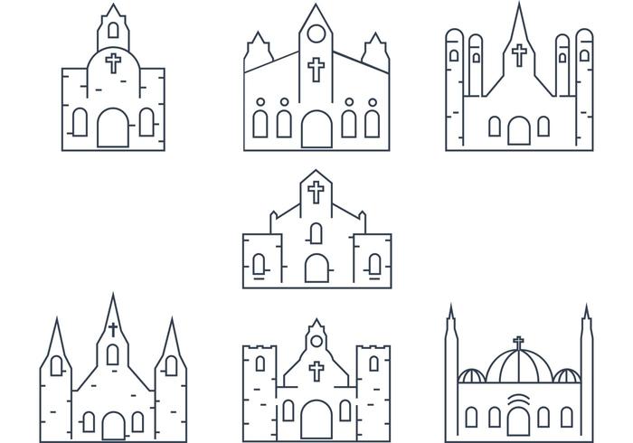 Contour de l'église vectorielle vecteur