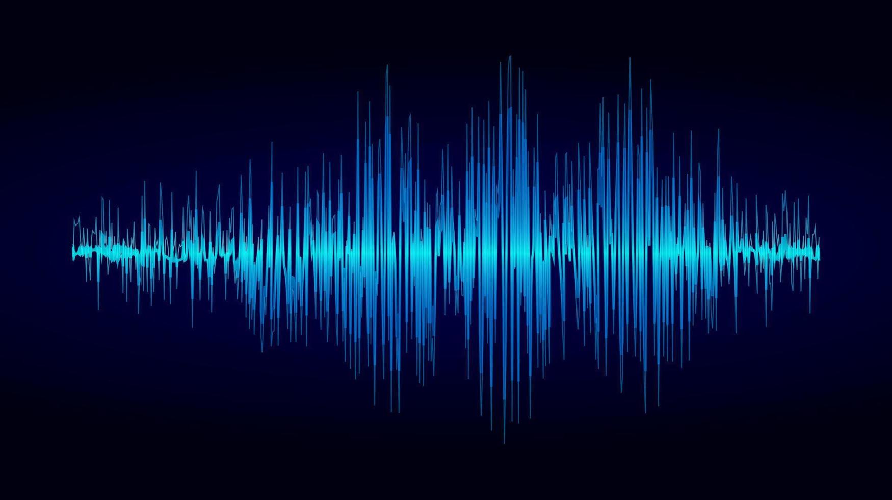 ondes sonores oscillantes de lumière bleue. égaliseur d'onde de musique numérique. vecteur de fond de technologie abstraite