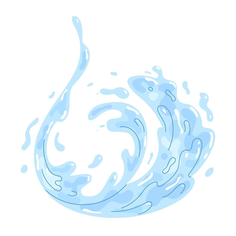 éclaboussure d'eau, figure de vague. illustration vectorielle. vecteur