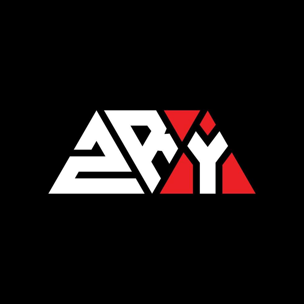 création de logo de lettre triangle zry avec forme de triangle. monogramme de conception de logo triangle zry. modèle de logo vectoriel triangle zry avec couleur rouge. logo triangulaire zry logo simple, élégant et luxueux. zry