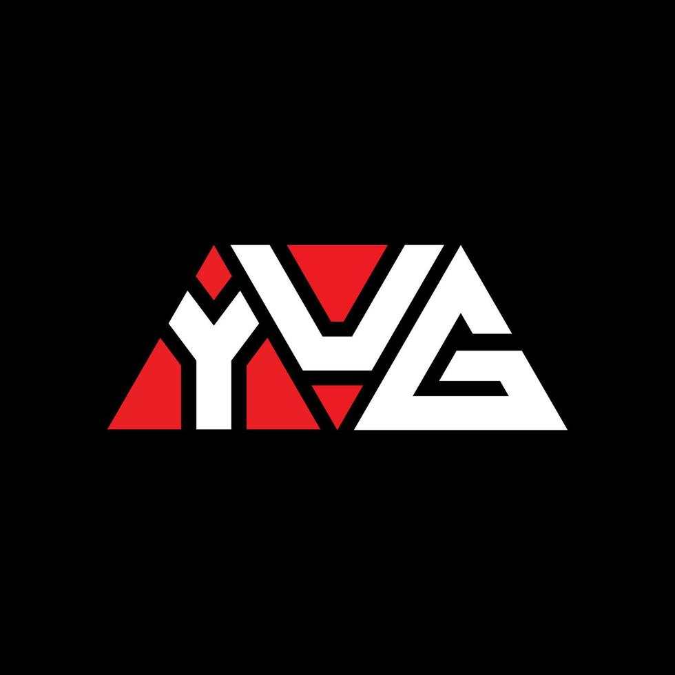 création de logo de lettre triangle yug avec forme de triangle. monogramme de conception de logo triangle yug. modèle de logo vectoriel triangle yug avec couleur rouge. yug logo triangulaire logo simple, élégant et luxueux. yug