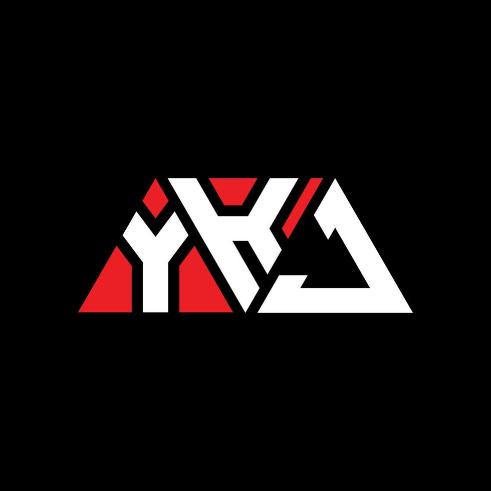 création de logo de lettre triangle ykj avec forme de triangle. monogramme de conception de logo triangle ykj. modèle de logo vectoriel triangle ykj avec couleur rouge. logo triangulaire ykj logo simple, élégant et luxueux. ykj