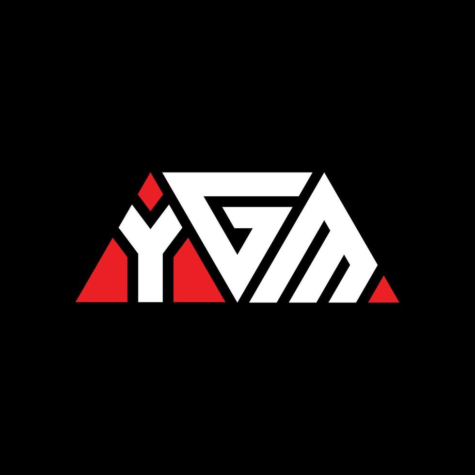 création de logo de lettre triangle ygm avec forme de triangle. monogramme de conception de logo triangle ygm. modèle de logo vectoriel triangle ygm avec couleur rouge. logo triangulaire ygm logo simple, élégant et luxueux. ygm