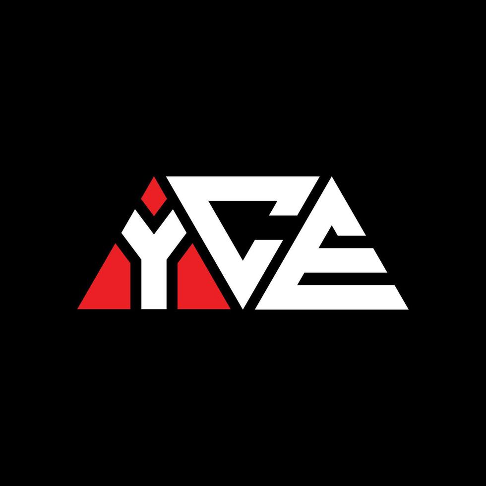 création de logo de lettre triangle yce avec forme de triangle. monogramme de conception de logo triangle yce. modèle de logo vectoriel triangle yce avec couleur rouge. yce logo triangulaire logo simple, élégant et luxueux. yce