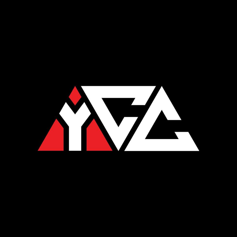 création de logo de lettre triangle ycc avec forme de triangle. monogramme de conception de logo triangle ycc. modèle de logo vectoriel triangle ycc avec couleur rouge. logo triangulaire ycc logo simple, élégant et luxueux. ycc