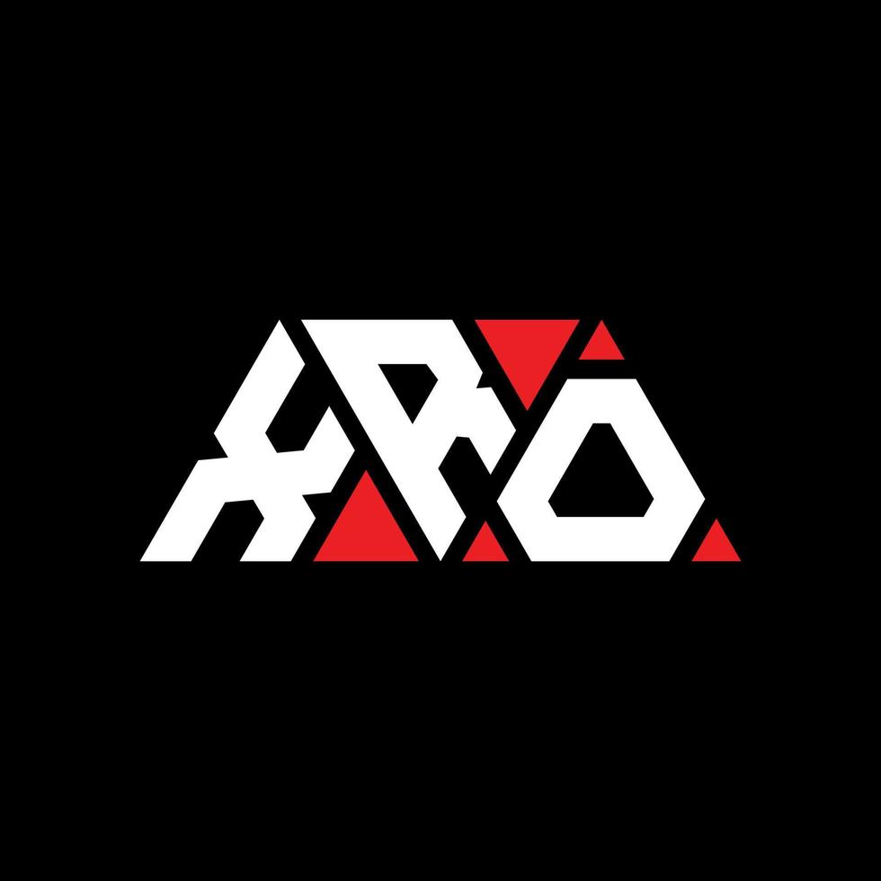 création de logo de lettre triangle xro avec forme de triangle. monogramme de conception de logo triangle xro. modèle de logo vectoriel triangle xro avec couleur rouge. xro logo triangulaire logo simple, élégant et luxueux. xr
