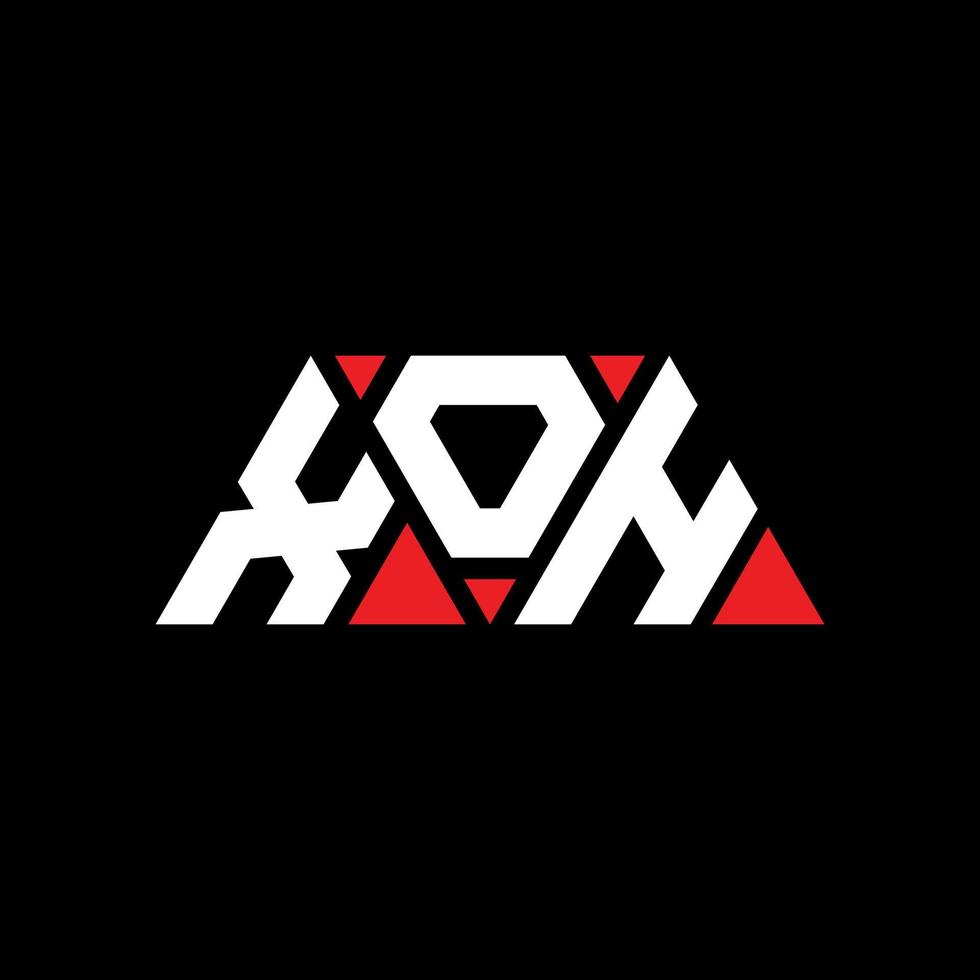 création de logo de lettre triangle xoh avec forme de triangle. monogramme de conception de logo triangle xoh. modèle de logo vectoriel triangle xoh avec couleur rouge. logo triangulaire xoh logo simple, élégant et luxueux. xoh