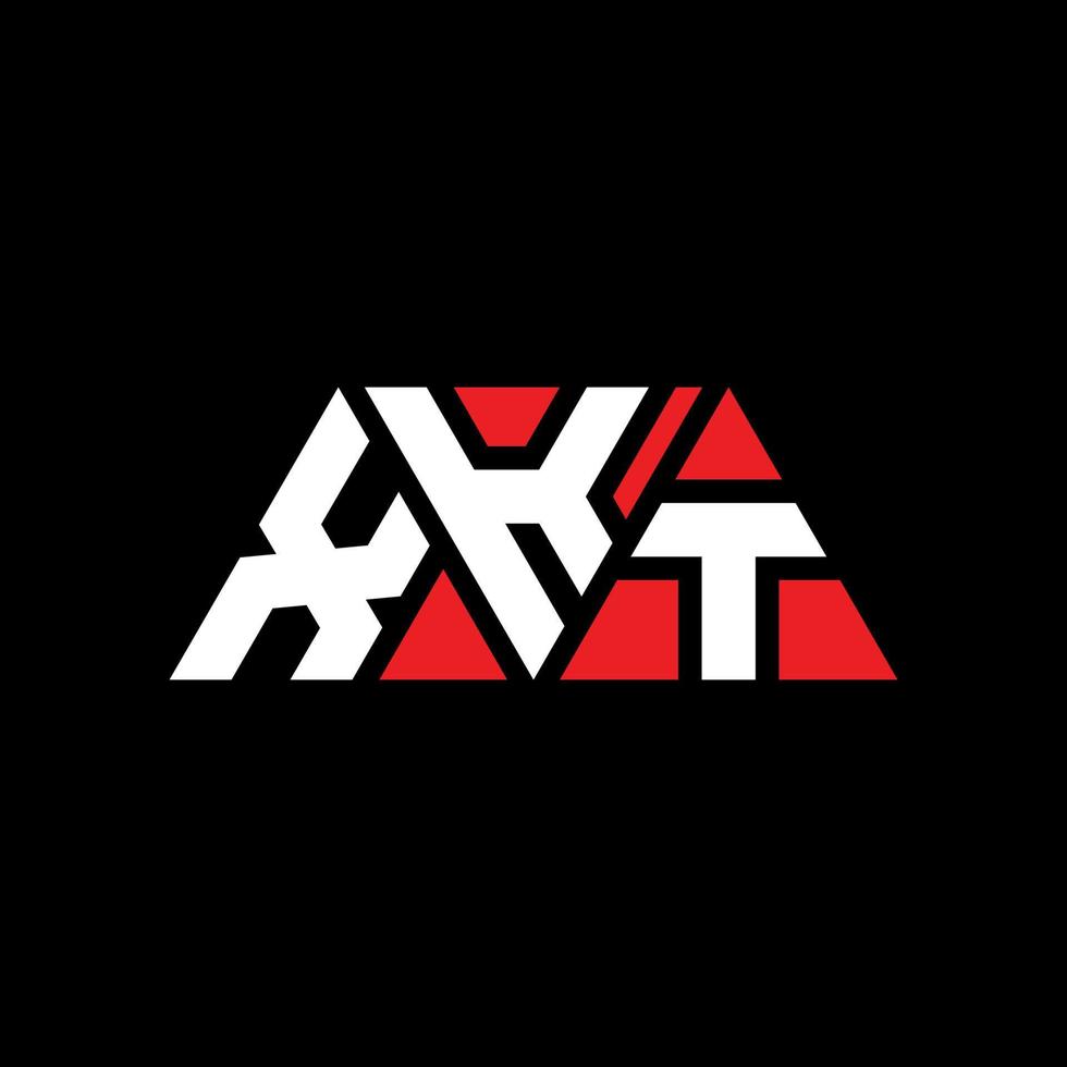 création de logo de lettre triangle xkt avec forme de triangle. monogramme de conception de logo triangle xkt. modèle de logo vectoriel triangle xkt avec couleur rouge. logo triangulaire xkt logo simple, élégant et luxueux. xkt