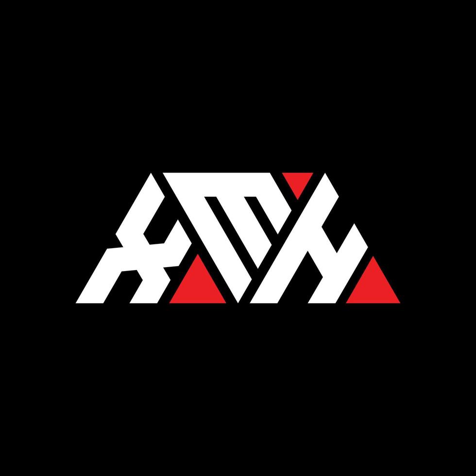 création de logo de lettre triangle xmh avec forme de triangle. monogramme de conception de logo triangle xmh. modèle de logo vectoriel triangle xmh avec couleur rouge. logo triangulaire xmh logo simple, élégant et luxueux. xmh