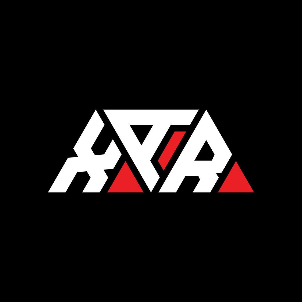 création de logo de lettre triangle xar avec forme de triangle. monogramme de conception de logo xar triangle. modèle de logo vectoriel triangle xar avec couleur rouge. logo triangulaire xar logo simple, élégant et luxueux. xr