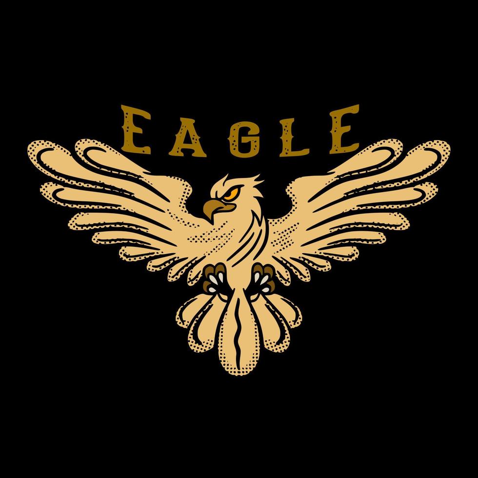 l'illustration de l'aigle pour le sweat à capuche de la veste de t-shirt peut être utilisée pour les autocollants, etc. vecteur