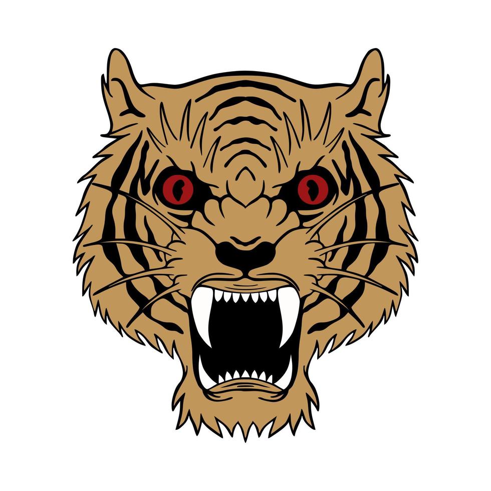 illustration de tigre dessiné à la main pour tshirt veste à capuche peut être utilisé pour des autocollants etc vecteur