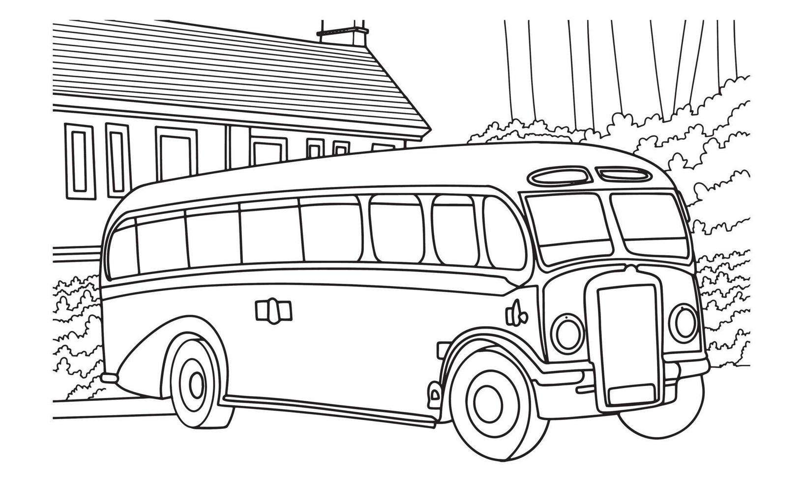 illustration de bus dans le dessin à la main. vecteur