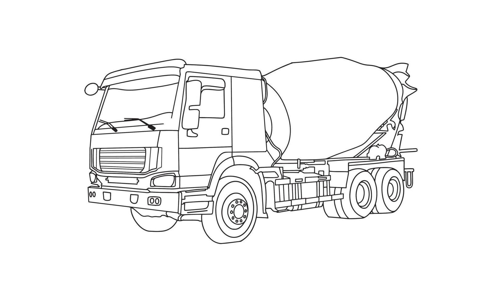 illustration de l'art de la ligne de croquis de véhicule de construction vecteur