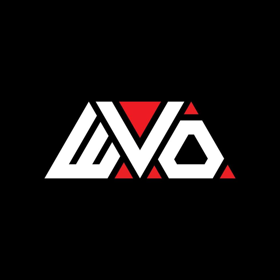 création de logo de lettre triangle wvo avec forme de triangle. monogramme de conception de logo triangle wvo. modèle de logo vectoriel triangle wvo avec couleur rouge. wvo logo triangulaire logo simple, élégant et luxueux. wvo