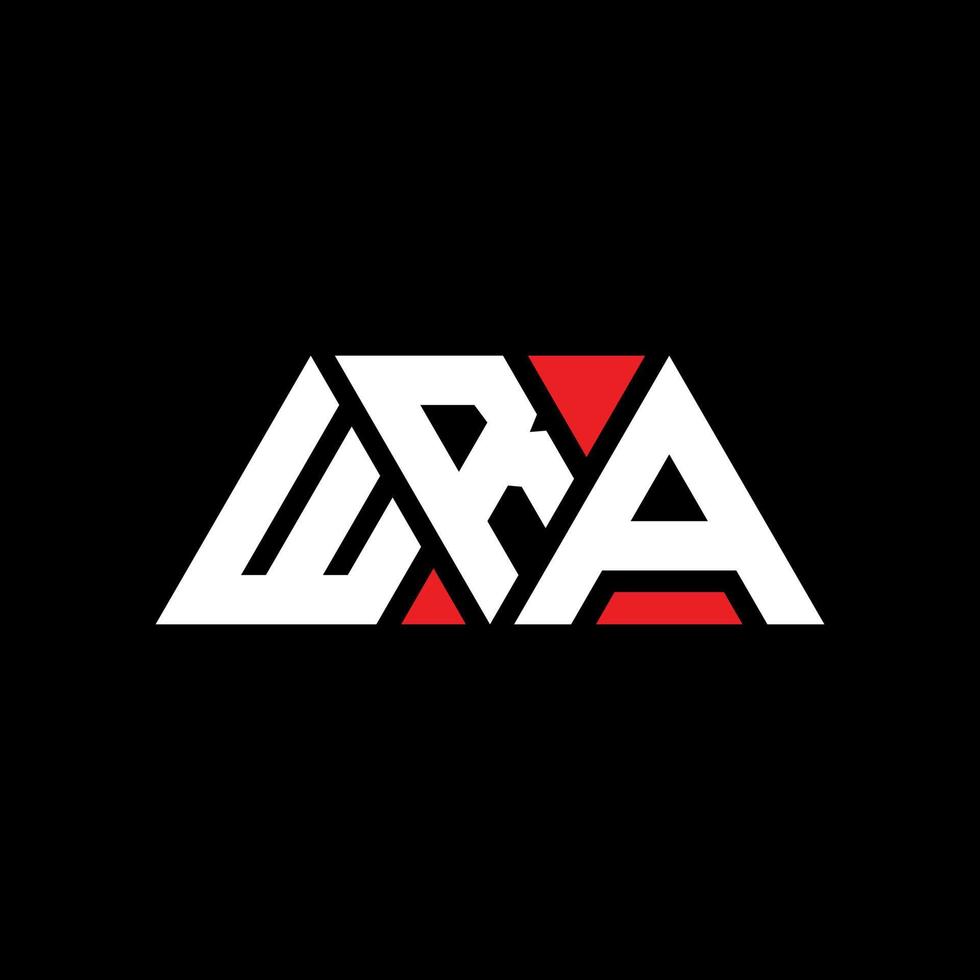 création de logo de lettre triangle wra avec forme de triangle. monogramme de conception de logo triangle wra. modèle de logo vectoriel triangle wra avec couleur rouge. wra logo triangulaire logo simple, élégant et luxueux. wra