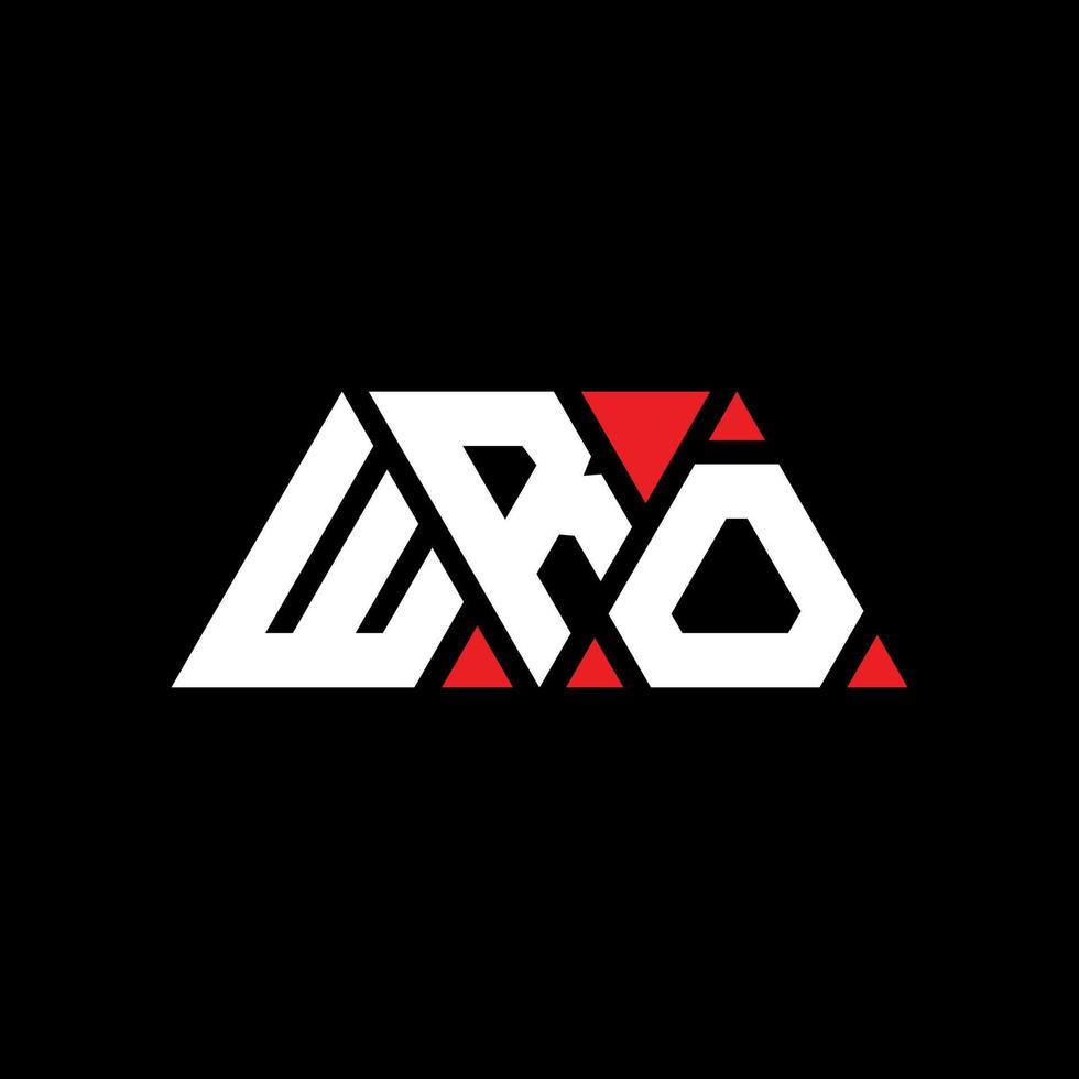 wro création de logo de lettre triangle avec forme de triangle. monogramme de conception de logo wro triangle. modèle de logo vectoriel triangle wro avec couleur rouge. wro logo triangulaire logo simple, élégant et luxueux. sans