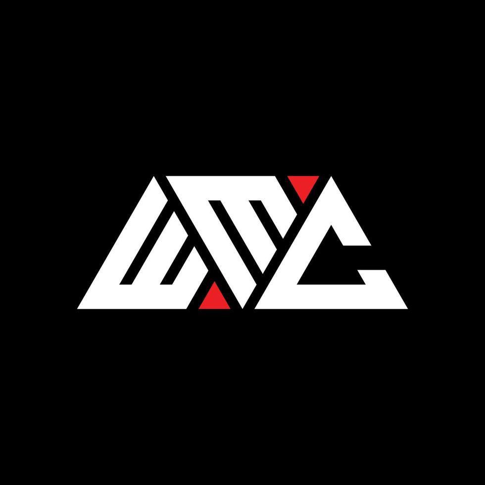 création de logo de lettre triangle wmc avec forme de triangle. monogramme de conception de logo triangle wmc. modèle de logo vectoriel triangle wmc avec couleur rouge. logo triangulaire wmc logo simple, élégant et luxueux. wmc